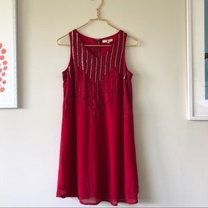 Boutique Red Beaded Dress